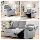 SORRENTO - Recliner Grey Fabric 3+2+1 sofa Set - 3 Seater Suite For Living Room Furniture - 2 Seater Modern sofas & couches (3+2+1 Seater)