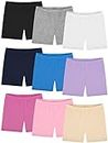 Resinta 9 Pack Girls Bike Shorts Dance Shorts Breathable and Safe Under Dress for Playgrounds Sports, White,black,gray,pink,beige,navy,mixed Colors, 4-5T