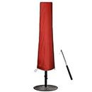 Patio Umbrella Cover Outdoor Waterproof, Simply Shade Market Outside Furniture Parasol Straight Commercial Cover Large with Durable Zipper Rod 420D Oxford for 9 10 11ft Beach Treasure Garden Red