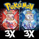 Sealed Case 6 Tin Pokemon TCG Paldea Legends Tins Koraidon & Miraidon ex