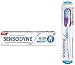 Sensodyne Toothpaste Repair & Protect, tooth paste for deep repair of sensitive teeth, 100 gm & Sensodyne Expert Toothbrush With 20X Slimmer & Soft Bristles, 1 Piece (Multicolor)