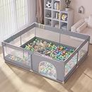 SUPFOO Extra Large Baby Playpen 71"x59"x27",Playpen for Babies and Toddlers Thickened Sponges Ensure Safety,Play Yard for Baby with Storage Bag & Anti-Slip Base,Sturdy Safety Kids Activity Center