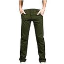 Men's Skinny-Fit Chino Trousers Comfy Fitted Mens Formal Dress Pants Slim Fit Straight Leg Pants Business Office Work Pants Versatile Pants Clearance Army Green