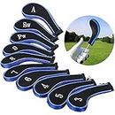 VVHOOY Golf Iron Head Cover Club Heads Protector Wedge Headcovers Long Neck with Zip, Golf Clubs Iron Head Covers Set Compatible for Titleist Callaway Ping Callaway Taylormade Cobra Nike