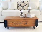 Coffee table chest furniture living room table sofa wood solid vintage shabby