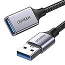 UGREEN USB Extension Cable USB 3.0 Extender Cord Nylon Braided USB A Male to Female Data Transfer Cable for Hard Drive, Oculus Rift, USB Hub, USB Sticks, Mouse, Keyboard, Xbox, Camera, Webcam, 15FT