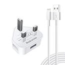 iPhone Charger Plug and Cable,Old Apple iPad Charger Cable and Plug with Lightning Lead Charging for iPhone 11 10 Xs Max XR X 8 7 6 6S 5 5C 5S SE iPad 5th 6th 7th 8th Generation Mini 3 4 5 Pro1st 2nd
