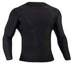 WMX Men's Full Sleeve Compression Shirt - Athletic Base Layer for Fitness, Cycling, Training, Workout, Tactical Sports Wear - Cool Dry Running T Shirt (Small, Black)