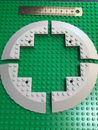 LEGO 4 x Ziegelturm Runde Ecke 10x10 mit Achsloch Facette Ausschnitt HELLGRAU