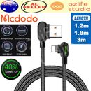 MCDODO 90 Degree Fast Charger USB Data Cable Heavy Duty For iPhone iPod iPad