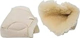 Natural Sheepskin Heel Protectors for Sore Heels, Set of 2 | 100% Genuine Medical Grade Sheepskin Heel Guards Cushions for Pressure Relief & Bed Sores with Adjustable Velcro Straps, Cornsilk, 3.5" x 11" x 10"