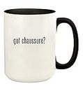 Knick Knack Gifts got chaussure? - 15oz Ceramic Colored Handle and Inside Coffee Mug Cup, Black
