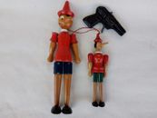 Vintage ""Pinocchio"" Elastic Knodable Toy Set - Wood - 1960s