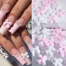 Pink White Bowknot Nail Charms Accessories Supplies Nail Art Decoration Manicure