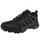 ziitop Men's Running Shoes Trail Sneakers Outdoor Travel Sports Hiking Shoes Lightweight Waterproof Non-Slip Low-Cut Cushioning Walking for Trail and Road Black