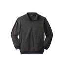 Men's Big & Tall Quarter Zip Sweater Fleece by KingSize in Steel Marl (Size 3XL)