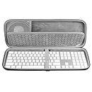 Geekria Hard Carrying Case Compatible with APPL Magic Keyboard Numeric Keypad + APPL Magic Mouse (Light Grey)