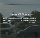 Hours Of Operation Business Hours Sign Sticker Store Shop Boutique Style A