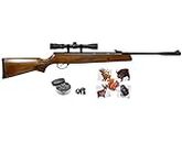 Hatsan Mod 95 Spring Combo .177 Cal Break Barrel AirRifle with Wearable4U .177 Cal 500ct Pellets and 100x Paper Targets Bundle