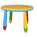 WELL HOME MOBILIARIO & DECORACIÓN Table Basse Ronde pour Enfant, Plastique, Citronier, 70x47