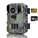 CAMVILD Mini Trail Camera 36MP 4K, Game Hunting Camera with Night Vision 0.2s Trigger Time Motion Activated, Hunting Camera Low Glow LED for Wildlife Monitoring