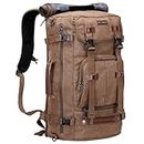 WITZMAN Canvas Backpack Vintage Travel Backpack Large Laptop Bags Convertible Shoulder Rucksack(A519-1 Brown)