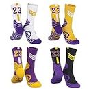 Chaussettes de basket-ball unisexes Elite Chaussettes athlétiques en coton avec numéro d'équipe Cadeau pour les fans (23+4,F)