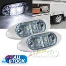 2X 12V LED Sleek Side Marker Clearance Lights Indicator Trailer Truck Cool White