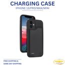 iPhone 13 Mini-13 - 13 Pro Max External Battery Charger Case Power Bank Charging