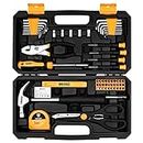 DEKO Tool Kit Set Box 62 Piece Home Repair DIY Tools Basic Hand Toolbox Sets for Home