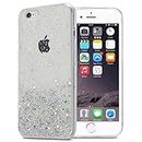 Cadorabo Custodia compatibile con Apple iPhone 6 / 6S in Trasparente con Glitter - Custodia protettiva in silicone TPU con glitter scintillanti - Ultra Slim Back Cover Case