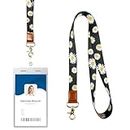 JEKUGOT Durable Neck Lanyard with Key Ring & Clasp - Fashion Daisy Design for ID Badge, Student ID, and Wallet - Ideal Neck Strap for Better Visibility