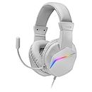 Mars Gaming MH122 White, Gaming Headset FRGB Over Ear with Microphone, HiFi Sound, Sound Cancellation, Ultra Lightweight, PS4 PS5 Xbox Switch Tablet Windows Mac