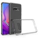 Realtech Shockproof Hard TPU Crystal Clear Back Cover Case for Samsung Galaxy S10 Plus (Transparent)