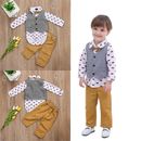 Baby Boys Christening Wedding Tuxedo Clothes Jumpsuit Romper Clothes Size 0-24 M