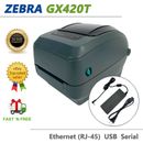 TESTED Zebra GX420T Thermal Transfer Barcode Label Printer USB Ethernet