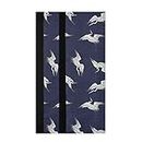 JUAMA Refrigerator Door Handle Covers White Crane in Navy Blue Backdrop Fingerprint Dust Cover Home Decor Protector Gloves 2 Pieces for Fridge Kitchen Ovens Dishwashers Appliance Clean