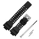 DBLACK ''CDS3'' 16MM Resin Watch Strap // Compatible With ''CASIO'' G-SHOCK GD-120/ GA-100/ GA-110/ GA-100C & Other Watches (Black)