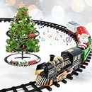 FORMIZON Treno Natalizio per centro albero di Natale, Trenino Elettrico con Binari, Luci e Suoni, Giocattoli Regali per Bambini