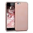 kwmobile Custodia Compatibile con Apple iPhone 6 / 6S Cover - Back Case Morbida - Protezione in Silicone TPU Effetto Metallizzato oro rosa metallizzato