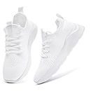 Yytlch Womens Running Shoes Walking Tennis Fashion Sneakers Casual Sports Runners Gym Ladies Outdoor Comfortable Breathable Athletic Shoes Flats Fitness Jogging Lightweight Slip on White Size 10