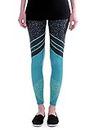 cosey Sports Line-Mallas de Yoga y Fitness Leggings, Azul Gris Workout, Talla única para Mujer