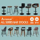 ALFORDSON Bar Stools Kitchen Swivel Gas Lift Wooden Dining Chairs x1/x2/x4