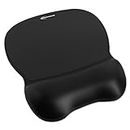 Gel Mouse Pad w/Wrist Rest, Nonskid Base, 8-1/4 x 9-5/8, Black, Sold as 1 Each