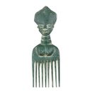 Green Osele,'Wood Comb-Shaped Wall Art in Green from Ghana'