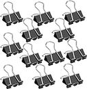 NFI essentials 32 mm Binder Clips Large Binder Clips 12 PCS for Office Supplies, Metal Clips, Binder Clip, Paper Clamps, Office Clips, Paper Binder Clips, Paper Holding, Files Organized (STAT-14)