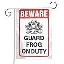 CakJuice Home Sweet Home Garden Flag Beware! Guard Frog On Duty Garden Flag Outside Decor Small Garden Flag