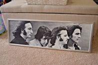 Beatles Faces Rare Panoramic Framed Poster 12x36 Hot695 Litho Apple Corps Ltd.