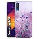 Fashionury PURPEL Flowers Soft Silicone Designer Printed Full Protection Printed Back Case Cover for Samsung Galaxy A50,A50s,A30s