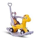 Baybee 3 in 1 Baby Rocking Horse Ride on Toy Car for Kids, Baby Rocking Chair Ride on Toy with Push Handle & Safety Belt | Horse Rider Kids Car | Push Ride on Car for Kids 1-3 Years Boy Girl (Yellow)